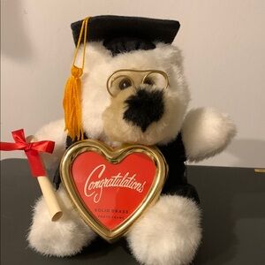 Graduation Teddy Bear with Heart Frame